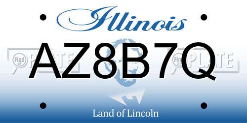 AZ8B7Q Illinois License Plate