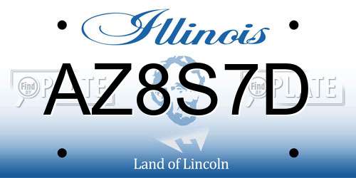 AZ8S7D Illinois License Plate