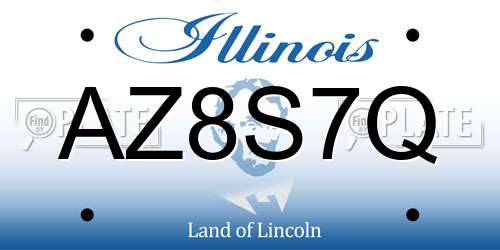 AZ8S7Q Illinois License Plate