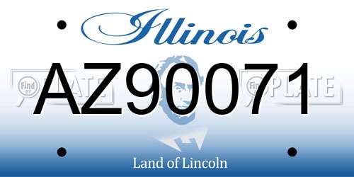 AZ90071 Illinois License Plate