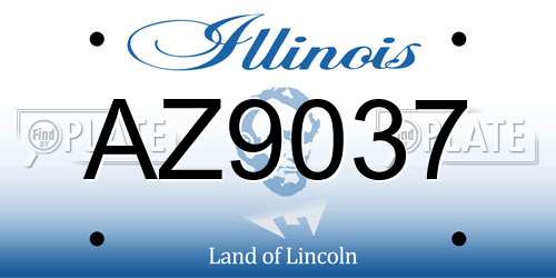 AZ9037 Illinois License Plate