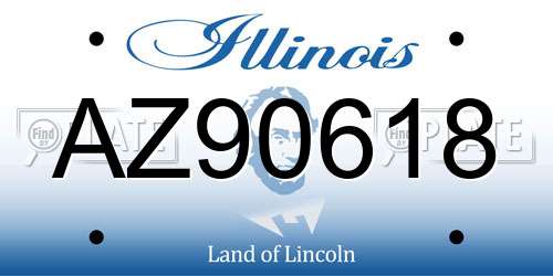 AZ90618 Illinois License Plate