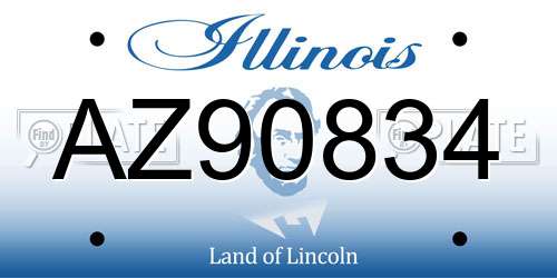 AZ90834 Illinois License Plate