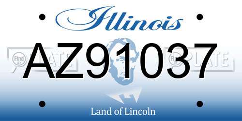 AZ91037 Illinois License Plate