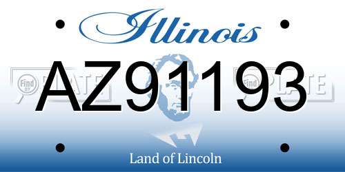 AZ91193 Illinois License Plate