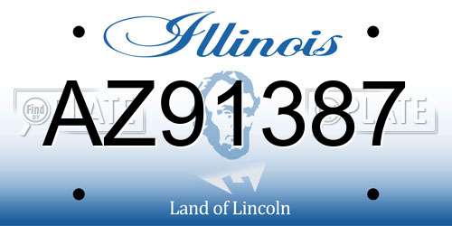 AZ91387 Illinois License Plate
