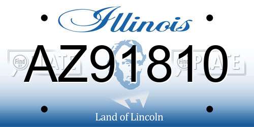 AZ91810 Illinois License Plate