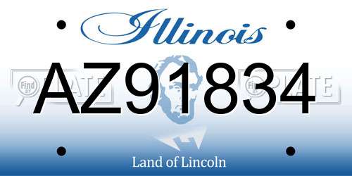 AZ91834 Illinois License Plate