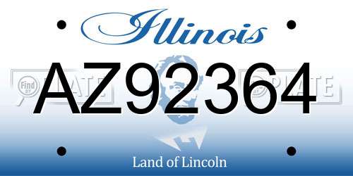 AZ92364 Illinois License Plate
