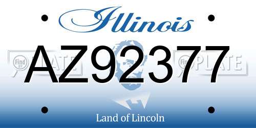 AZ92377 Illinois License Plate