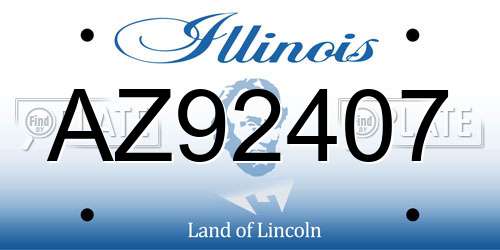 AZ92407 Illinois License Plate