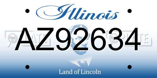AZ92634 Illinois License Plate
