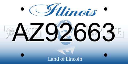 AZ92663 Illinois License Plate