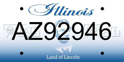 AZ92946 Illinois License Plate