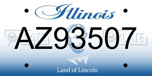 AZ93507 Illinois License Plate