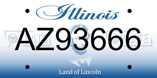 AZ93666 Illinois License Plate