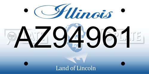 AZ94961 Illinois License Plate