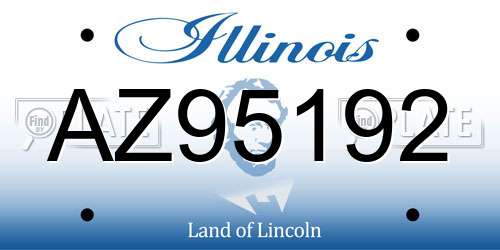 AZ95192 Illinois License Plate