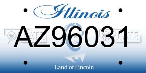 AZ96031 Illinois License Plate