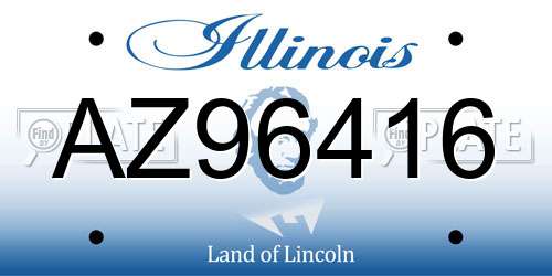 AZ96416 Illinois License Plate