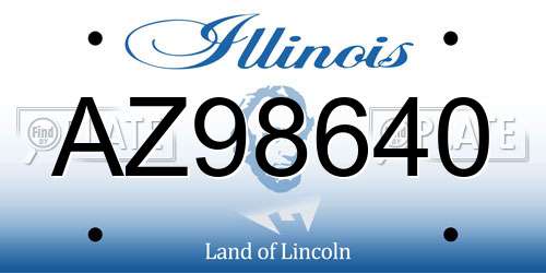 AZ98640 Illinois License Plate