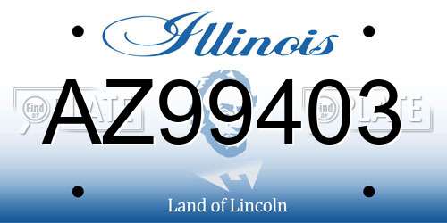 AZ99403 Illinois License Plate