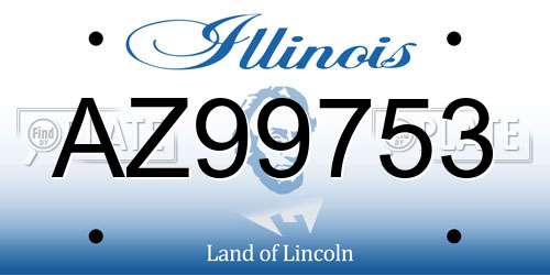AZ99753 Illinois License Plate