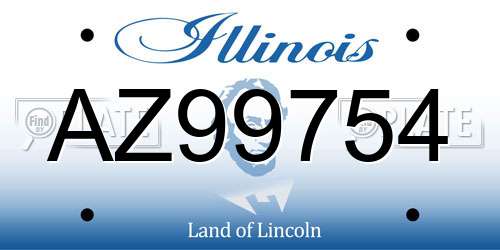 AZ99754 Illinois License Plate