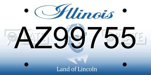 AZ99755 Illinois License Plate