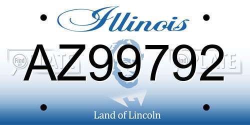 AZ99792 Illinois License Plate