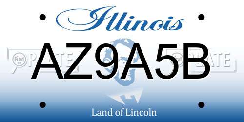 AZ9A5B Illinois License Plate