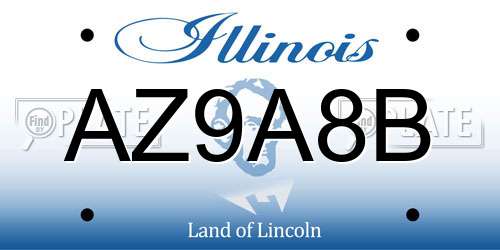AZ9A8B Illinois License Plate