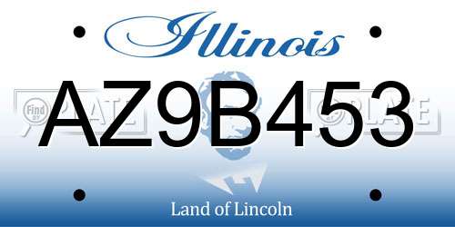 AZ9B453 Illinois License Plate