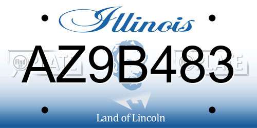 AZ9B483 Illinois License Plate
