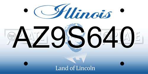 AZ9S640 Illinois License Plate