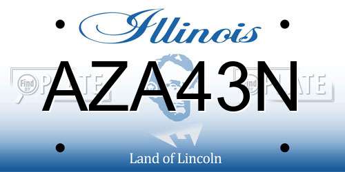 AZA43N Illinois License Plate