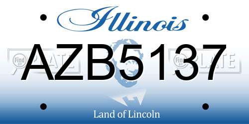 AZB5137 Illinois License Plate