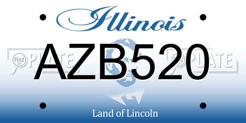 AZB520 Illinois License Plate
