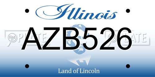 AZB526 Illinois License Plate