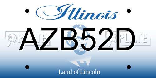 AZB52D Illinois License Plate