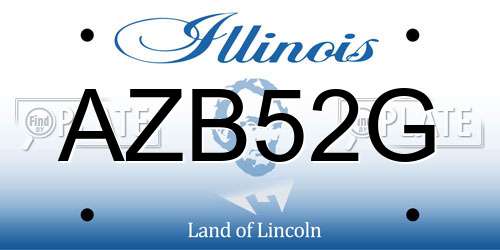 AZB52G Illinois License Plate