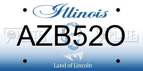 AZB52O Illinois License Plate