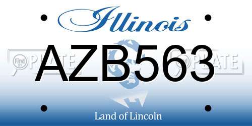 AZB563 Illinois License Plate