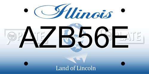 AZB56E Illinois License Plate