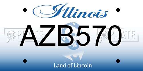 AZB570 Illinois License Plate