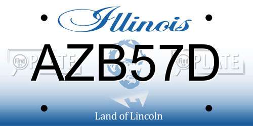 AZB57D Illinois License Plate