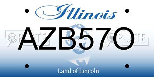 AZB57O Illinois License Plate