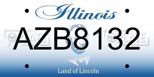 AZB8132 Illinois License Plate