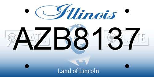 AZB8137 Illinois License Plate