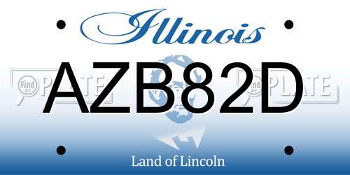 AZB82D Illinois License Plate